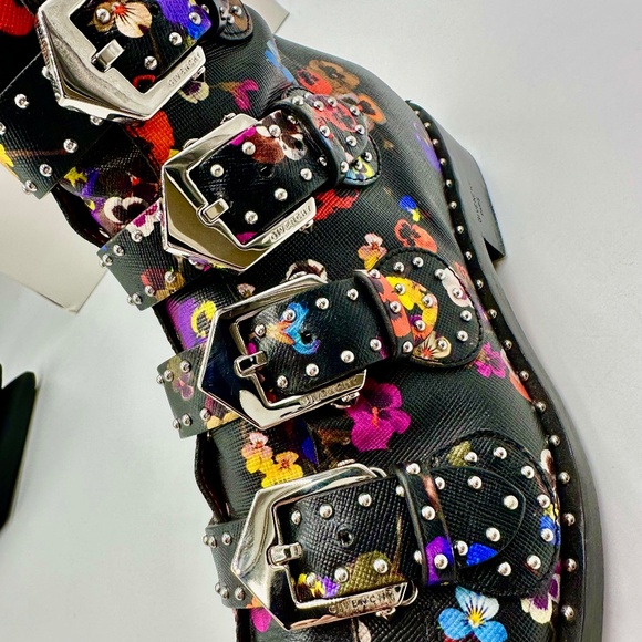 Givenchy Night Pansy Stud & Buckle Drop-Kickers WOMENS SZ 38.5 - Picture 13 of 15